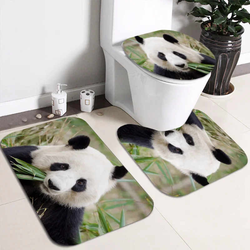 Коврик Toliet для ванной с принтом Милая панда бамбуковая занавеска душа