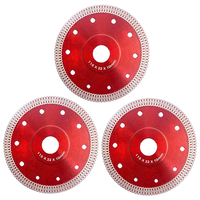 

3 PACK Diamond Saw Blade 4.5 Inch Saw Tile Tools Blades Cutting Disc Wheel for Porcelain Tiles Granite Marble Ceramics