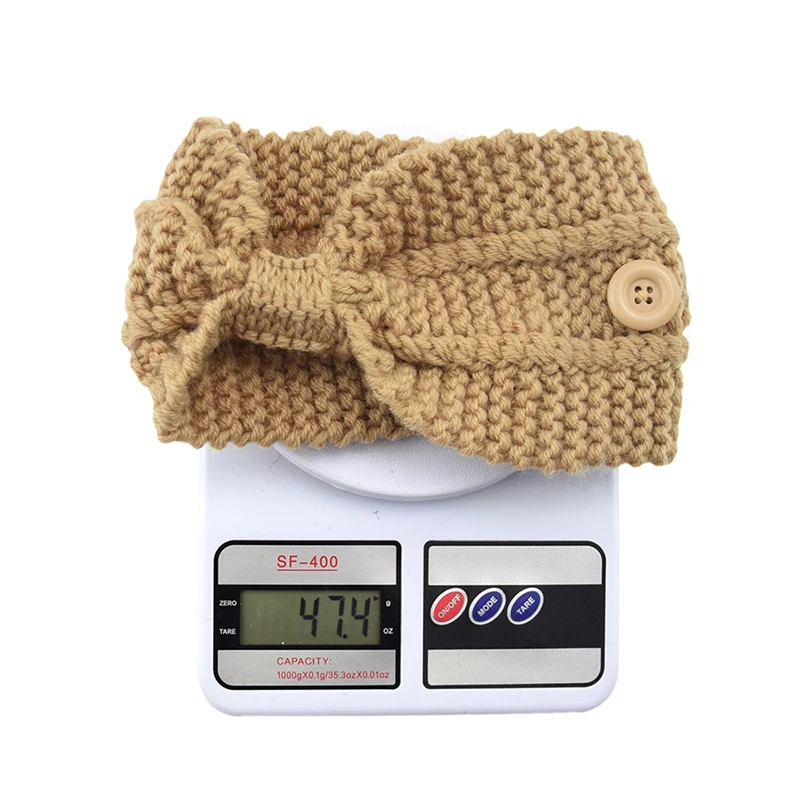 

Women Headbands with Buttons Soft Turban Headwrap Elastic Hair Bands Hair Accessories Winter Wool Knit Warm Headband Solid Color