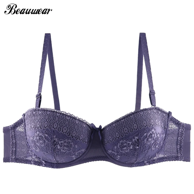 Beauwear Ladies Secret сексуальный Деми Балконный бюстгальтер для женщин кружевной хлопковый бюстгальтер на косточках размера плюс A B C D 75 80 85 90 большая грудь