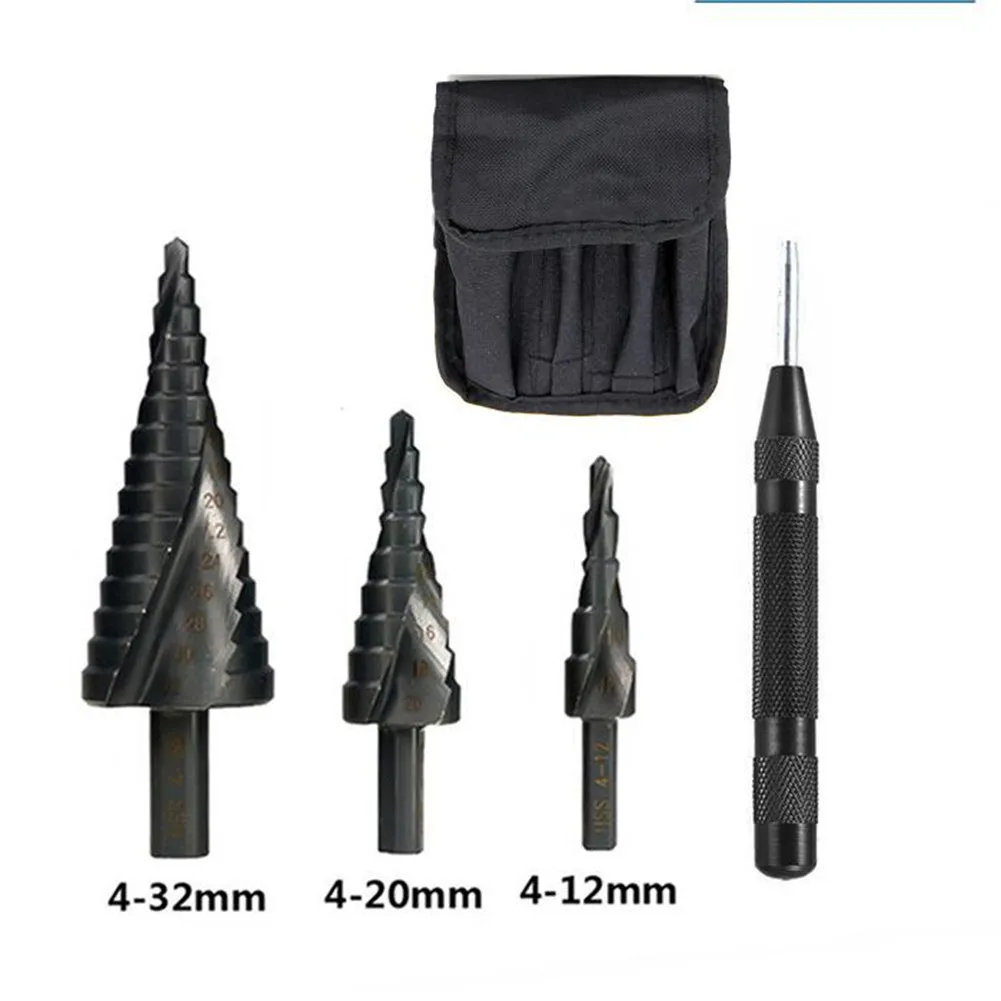

Tool Step Cone Drill With Center Punch Cone DIY Drill Bit Durable High Quality