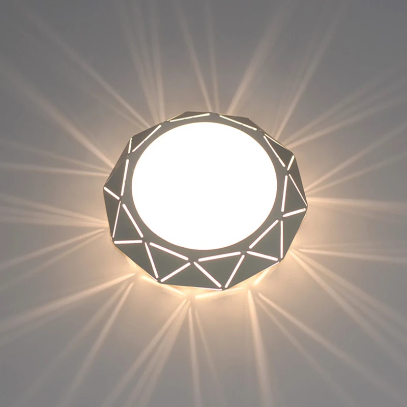 hollow out ceiling light for home interior decor bedroom study flower shadow led corridor lamp through cavred aisle wall sconce free global shipping