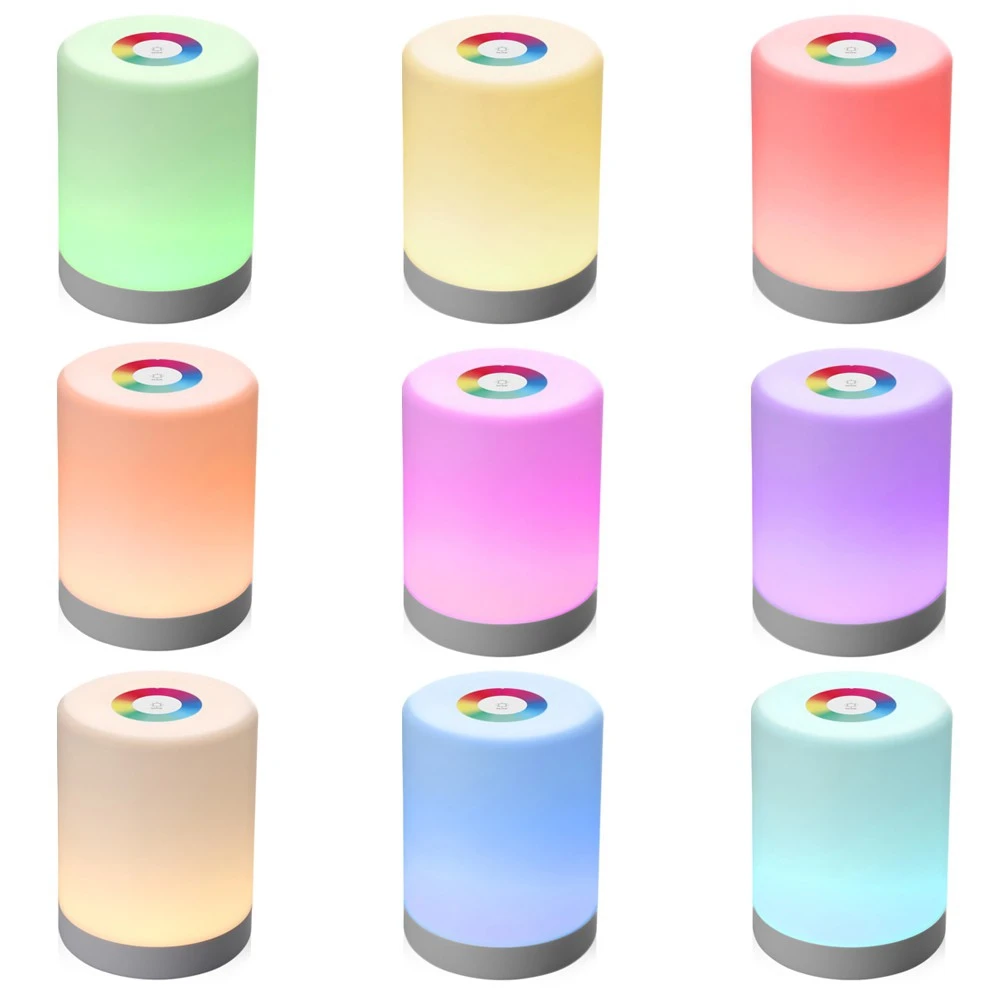 

Touch Night Light Portable Hook RGB Colorful USB Rechangable Lamp Three Level Brightness Color Changing