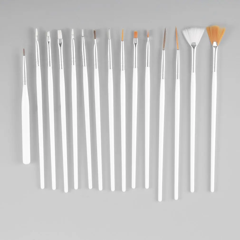 

15 Pcs Cosmetic Nail Art Polish Painting Draw Pen Brush Tips Tools Set UV Gel DIY Decoration Beauty Painting Equipment Tools