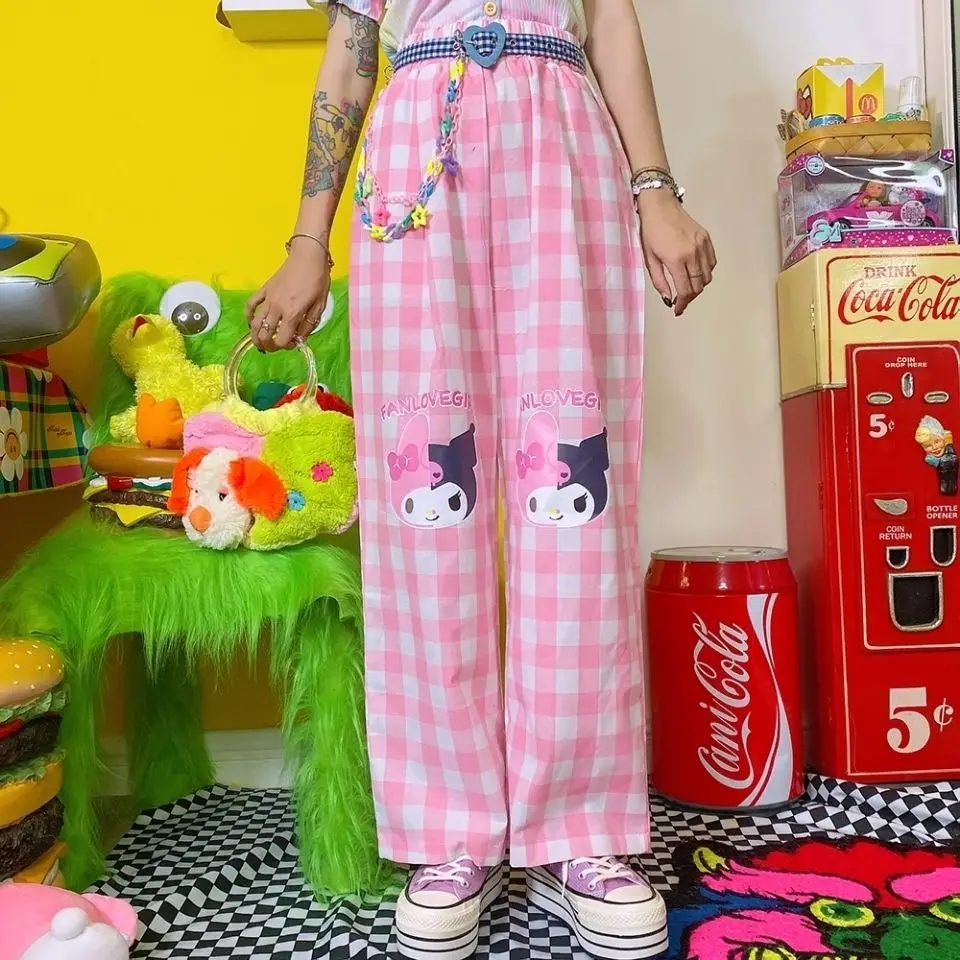 

Harajuku New Pink Cartoon Girl Printed Sweatpants Women Wide Leg Pants High Waisted Y2k Loose Joggers Bottom Korean Fashion