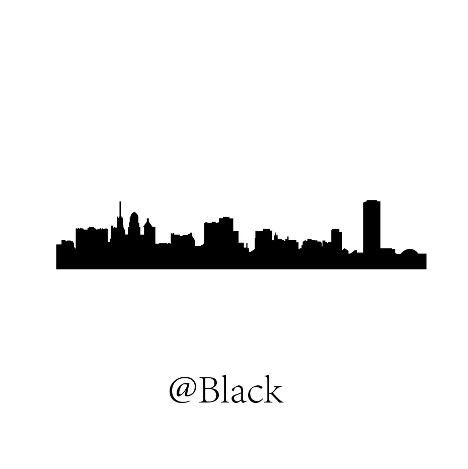 Black Нью-Йорк, горизонт, буйвол, наклейка на стену для гостиной, спальни, наклейки на диван, фон, виниловая настенная роспись, для дома, декоративная - Цвет: Black
