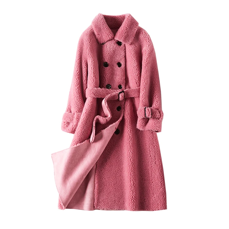 sheep Fur velvet coat  sheared sheep coat female fur long young 2019 new jacket for women Granular wool