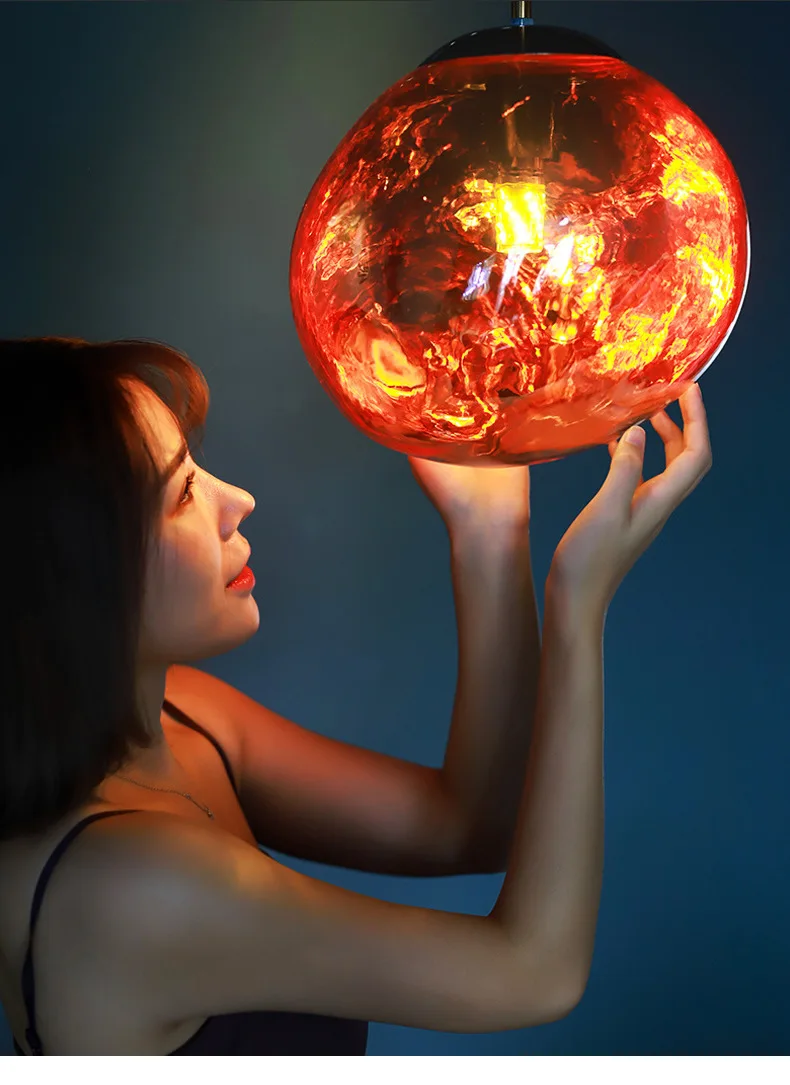 Modern Copper/sliver/gold Glass Ball Lampshade Inside Mirror Pendant Light E27 Bulb Led Indoor Home Living Room Lamp | Лампы и