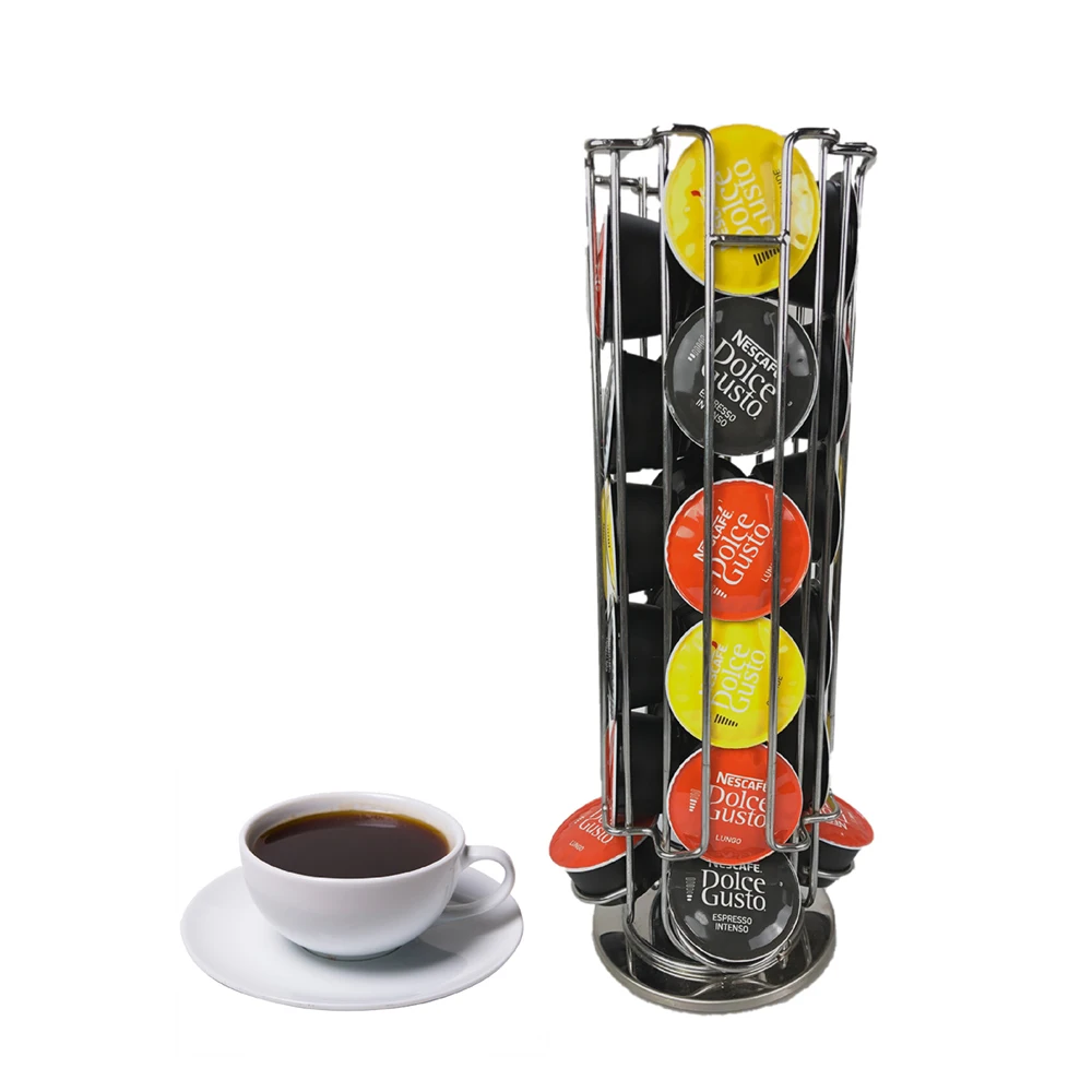 360 Rotating 24 Capsule Coffee Pod Holder Dispenser Capsules Dispensing Tower Stand Storage Shelf | Дом и сад