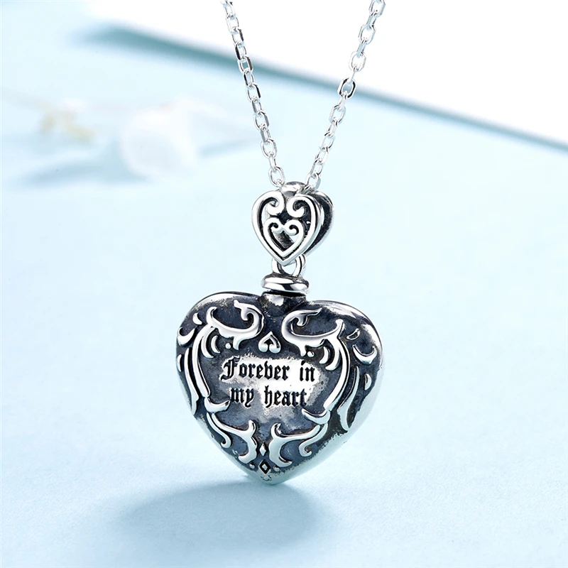 Строллгир, 925 пробы, серебро, forever in my heart, подвеска, кремационный узор, урна, ожерелье, цепь для женщин, памятные ювелирные изделия