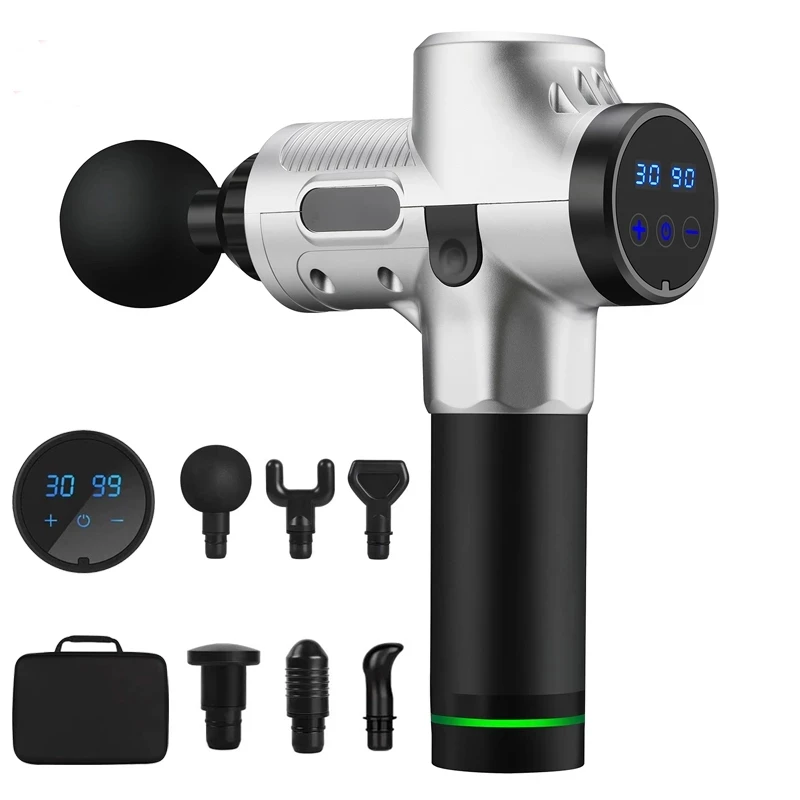 Массажный пистолет с ЖК дисплеем Аккумуляторный перкуссионный Массажер для