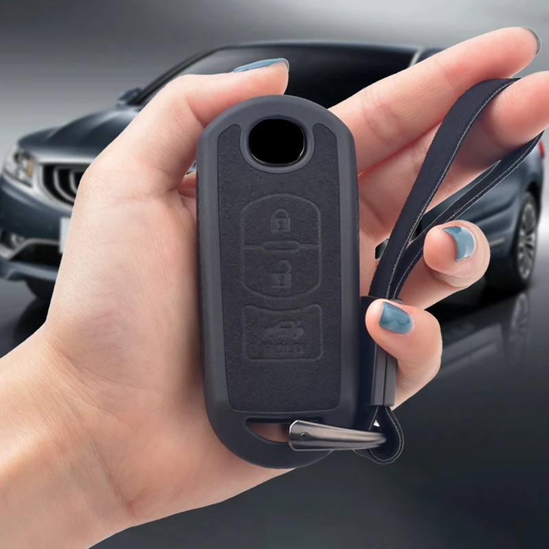 

For Mazda 2 3 6 Axela Atenza CX-5 CX5 CX-7 CX-9 2014~17 Auto Accessories Colorful New Faux Flip Fur TPU Full Cover Car Key Case