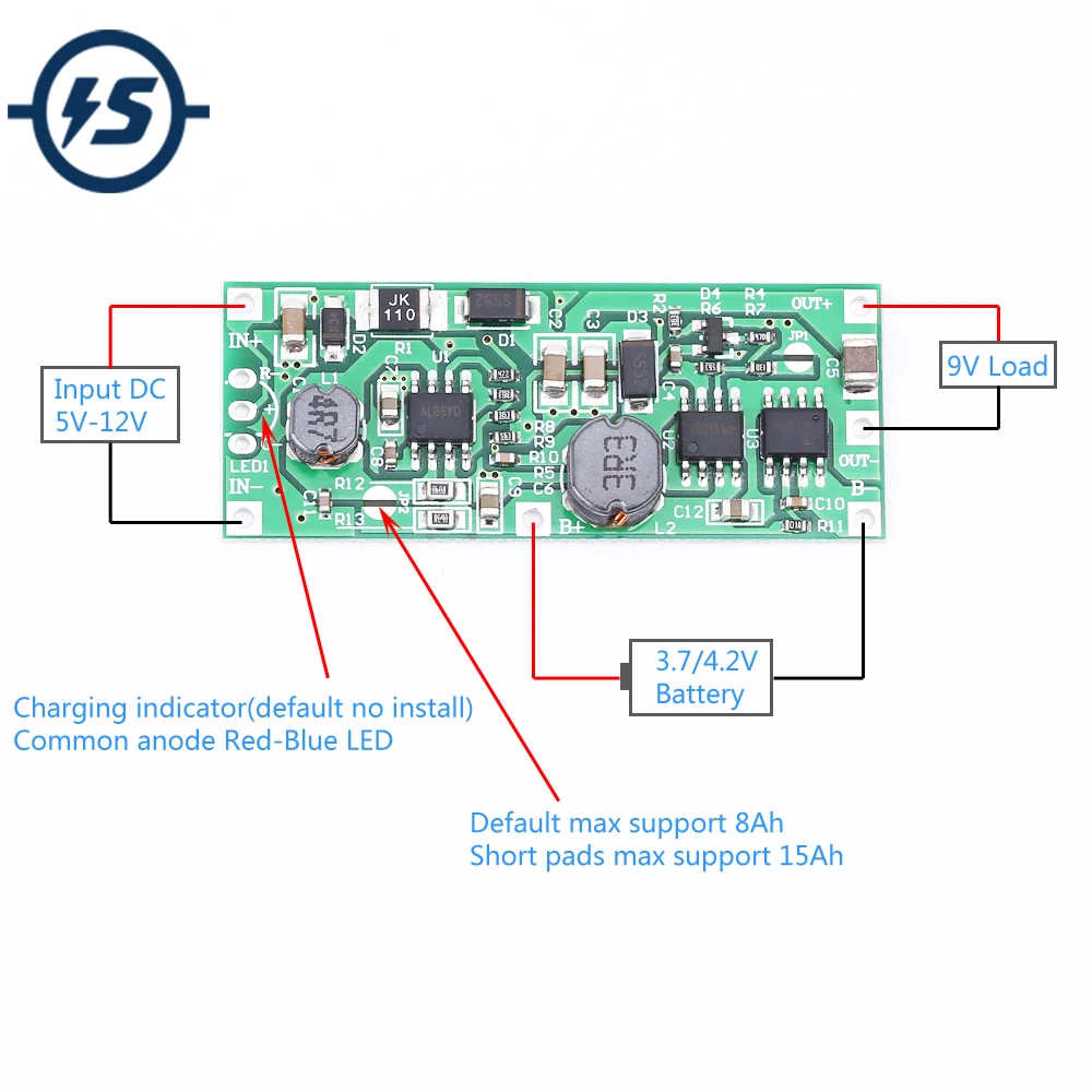 DC 5V 9V 12V UPS Uninterrupted Power Supply Module Step Up Booster Voltage Converter for 18650 Lithium Battery Charge Protection