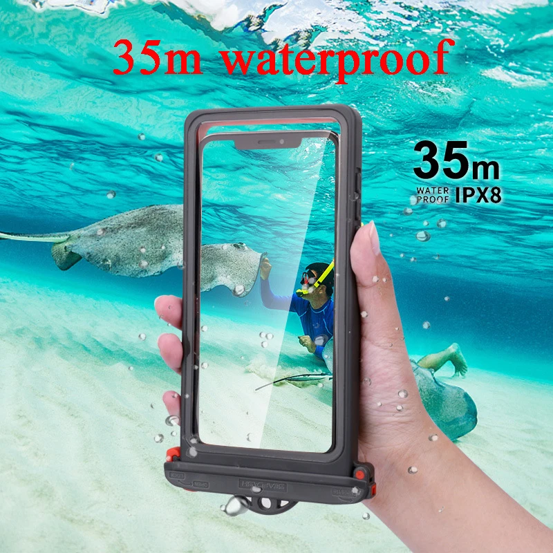 drop resistant 35m waterproof box for mobile phones below 6 9 inches plastic mobile phone waterproof case diving seal phone case free global shipping