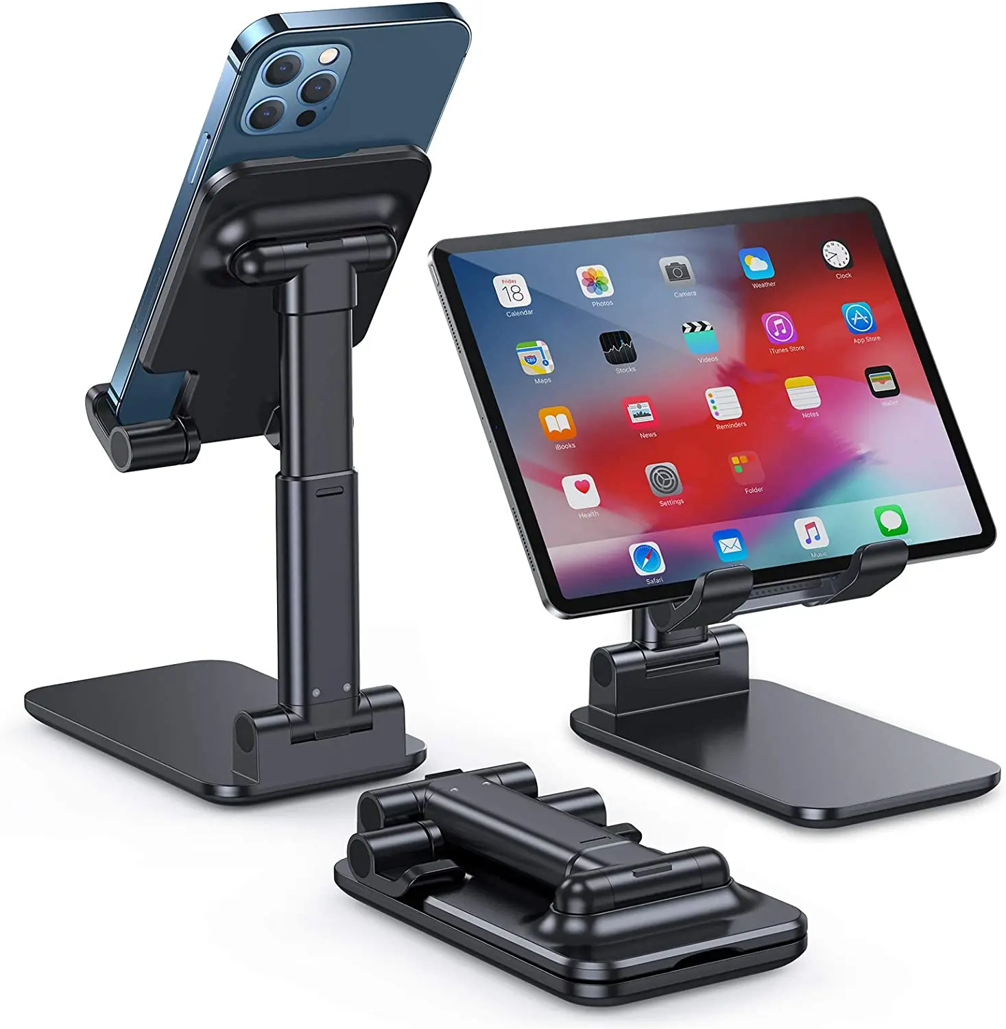 

LISEN Foldable & Adjustable Tablet Stand, Compact Extendable iPad Stand for Desk, Desktop Tablet Holder Compatible with Phones,