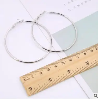 Silver 6CM Серьги Подвески Розовый Синий Черный Белый Многоцветный матовый круг блестящий кристалл большие серьги Модные ювелирные изделия женские дизайн - Окраска металла: Silver 6CM