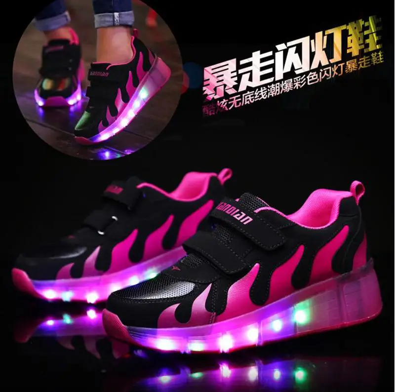 Светодиодный светильник Heelys; кроссовки с двумя колесами для мальчиков и девочек; повседневная обувь на роликах для девочек; Zapatillas Zapatos Con Ruedas