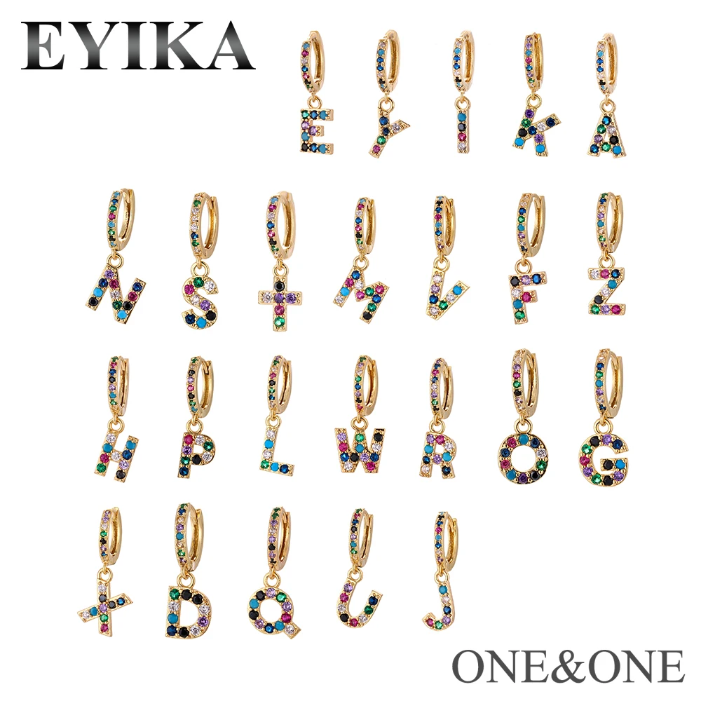 EYIKA 1 шт. маленькая серьга-кольцо A ~ Z буквы на английском языке с различными