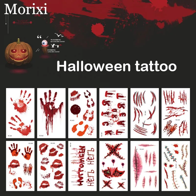 

36 styles temporary tattoo sticker for halloween tattoo sticker DIY 3D adhesive water transfer fake tattoo sticker RA033
