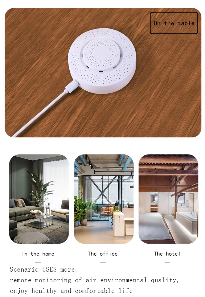 

Automation Alarm Detector Formaldehyde VOC Carbon Dioxide Temperature Humidity Sensor Smart Home Tuya ZIGBEE 3.0 Smart Air Box