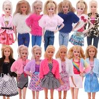 doll clothes for barbies plush coat skirt winter warm casual wear dollhouse accessories dress for 16 barbies dolls toy gifts