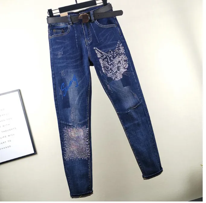 Женские джинсы с высокой талией Cat демисезонные свободные брюки Harlan 2020 | Женская