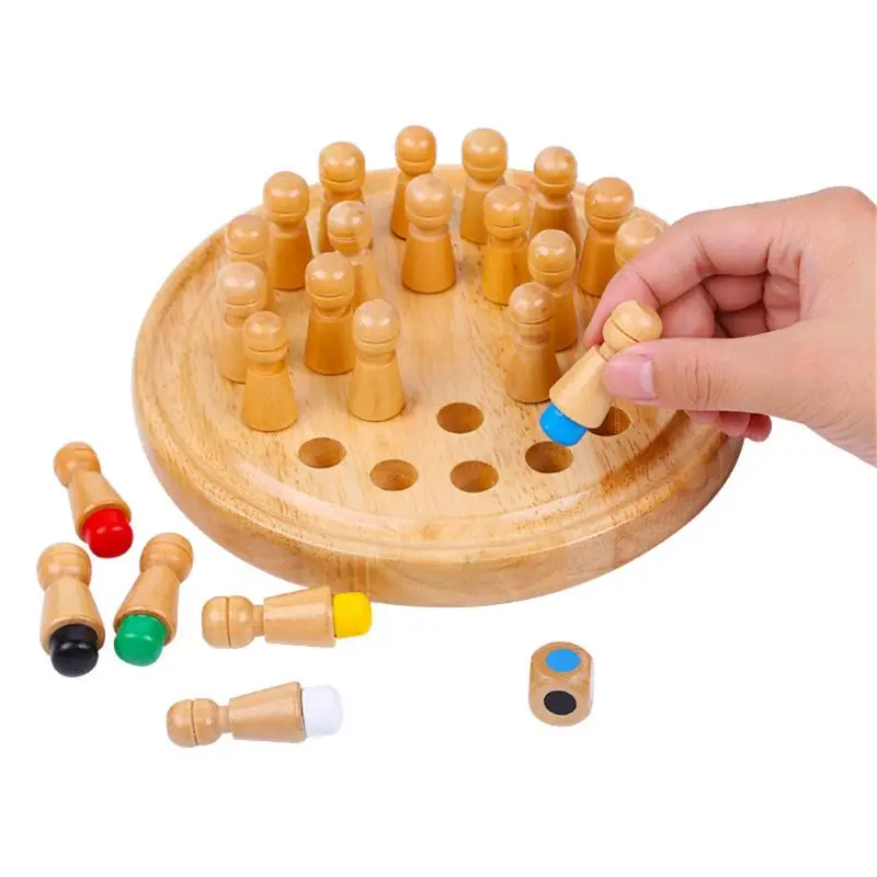 

Wooden Memory Chess Children Early Education Brain Toys Family Party Board Game D2TC