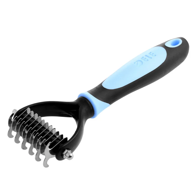 

Tera Pet Fur Knot Cutter Remove Rake Grooming Shedding Brush Comb Rake Dog Cat