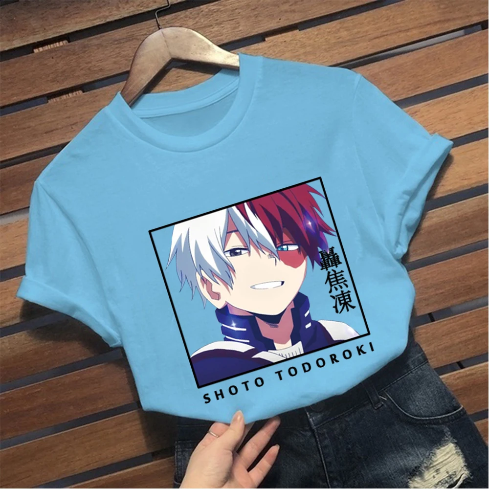 

My Hero Academia Shoto Todoroki Letter Printed Tshirts Fashion Men Women T-shirt Casual Tee Shirt Harajuku Tops