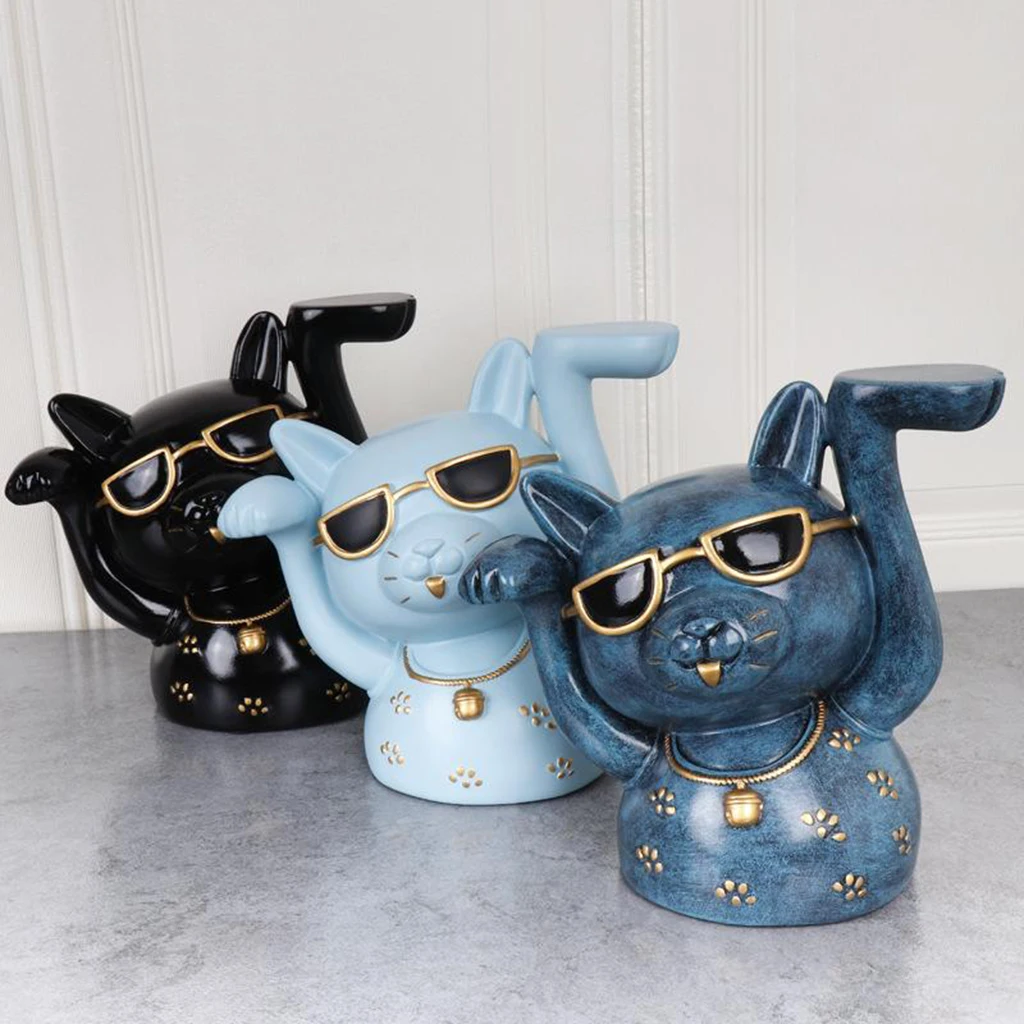 

Nordic Style Cat Figurine Sculpture with Tray for Keys, Phones, Candies