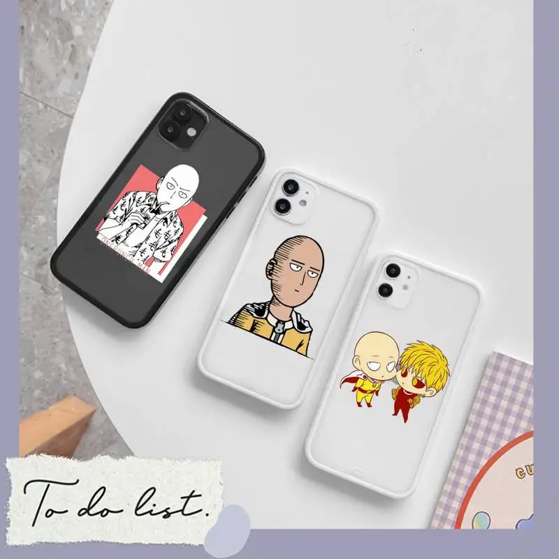 

Japan anime one punch man Phone Case matte transparent For iphone 7 8 11 12 plus mini x xs xr pro max cover
