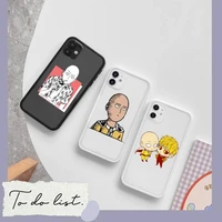 japan anime one punch man phone case matte transparent for iphone 7 8 11 12 plus mini x xs xr pro max cover