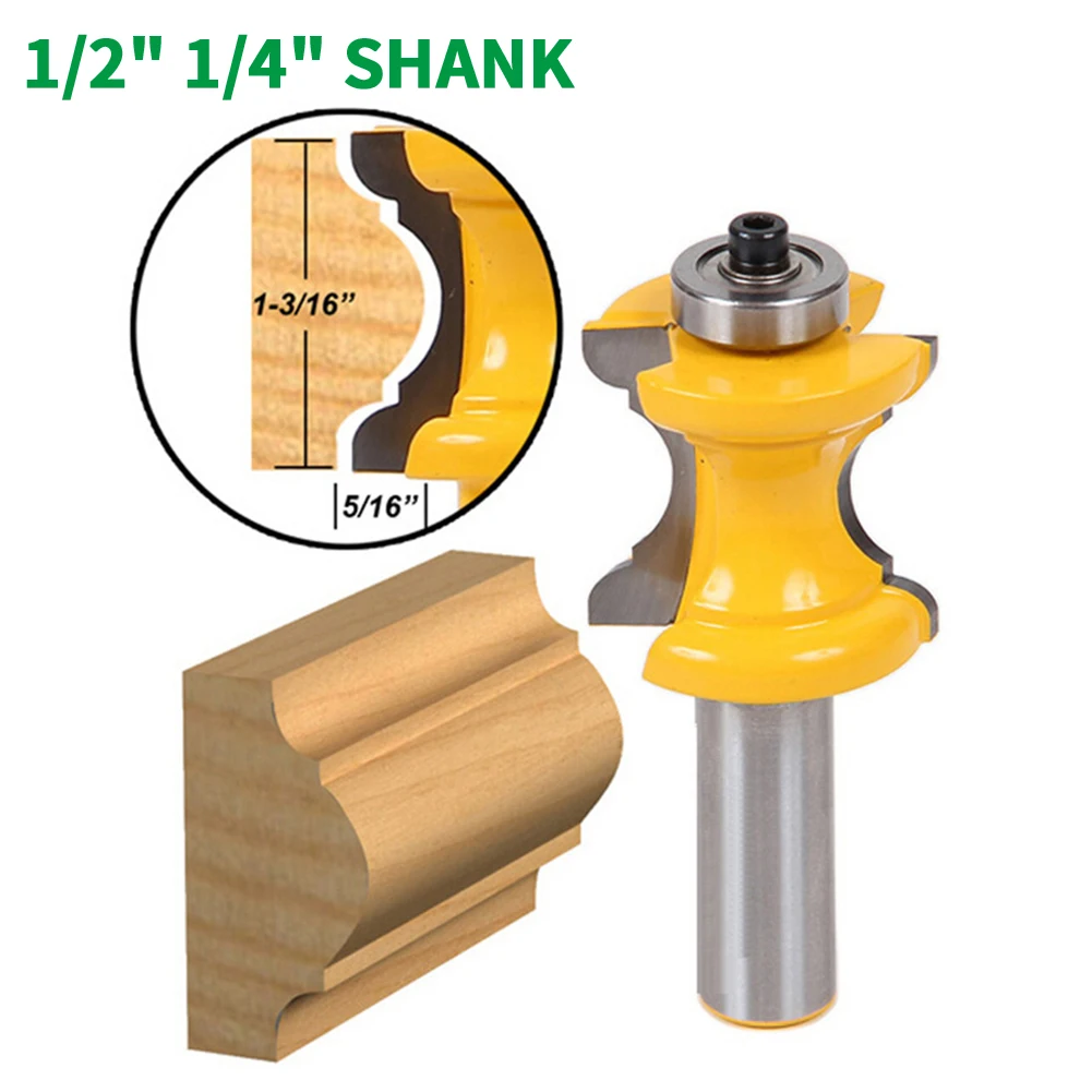 

1PC 1/2" 12.7MM Shank Milling Cutter Wood Carving Bullnose With Bead Column Router Bit Line knife Woodworking Tenon Cutter Wood