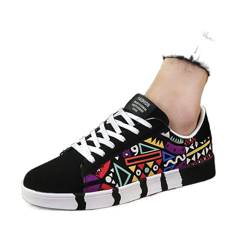 

PROWOW spring new men's casual shoes black shoes trendy shoes canvas shoes Korean sports trendy male student board shoes