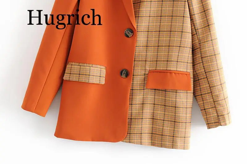 Женский клетчатый блейзер в клетку элегантная офисная верхняя одежда стиле