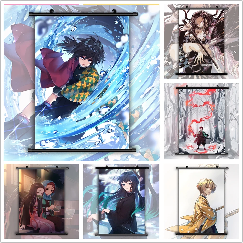 

Kimetsu no Yaiba Giyuu Zenitsu Tanjirou Anime Manga HD Print Wall Poster Scroll