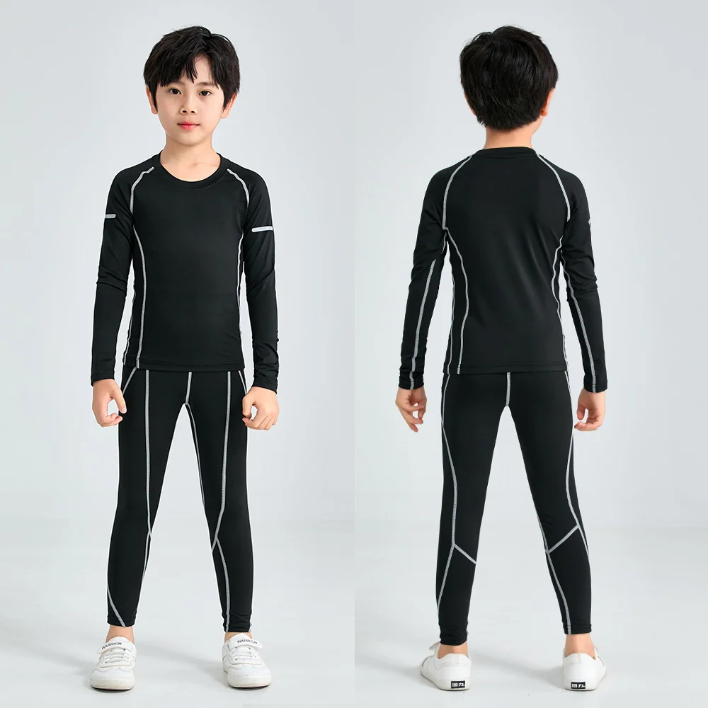 

Children's Sportswear Set for Basketball, Football, Compression Children's Sports Suit for Outdoor Exercise,Running, Fitness