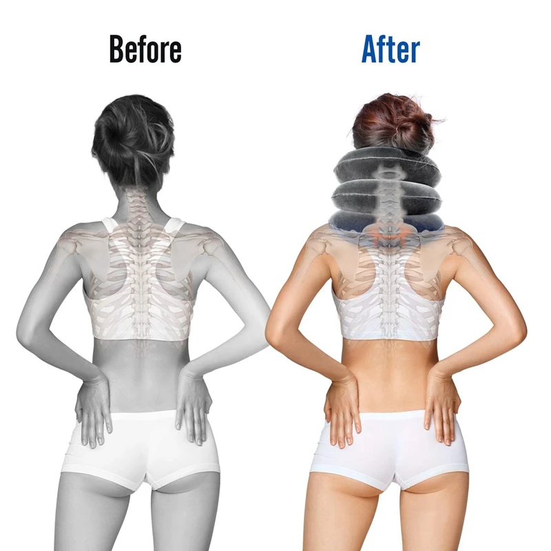 

Three Layers Cervical Traction Apparatus Inflatable Neck Guard Portable Adjustable Neck Brace Support Health Care er