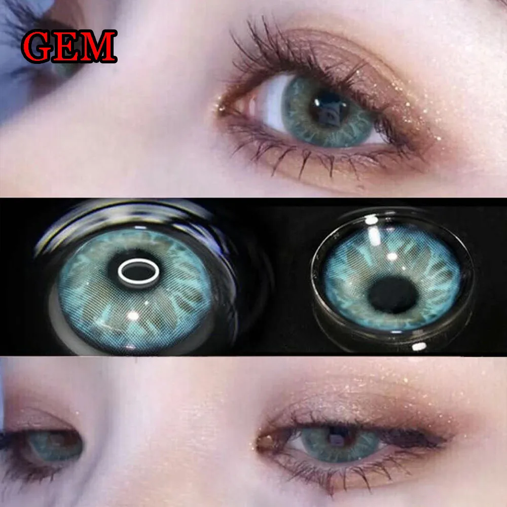 

GREEN Contact Lens Eyewear Yearly Use Colored Cosmetic Natural for Women with Prescription to -8.00 линзы для глаз