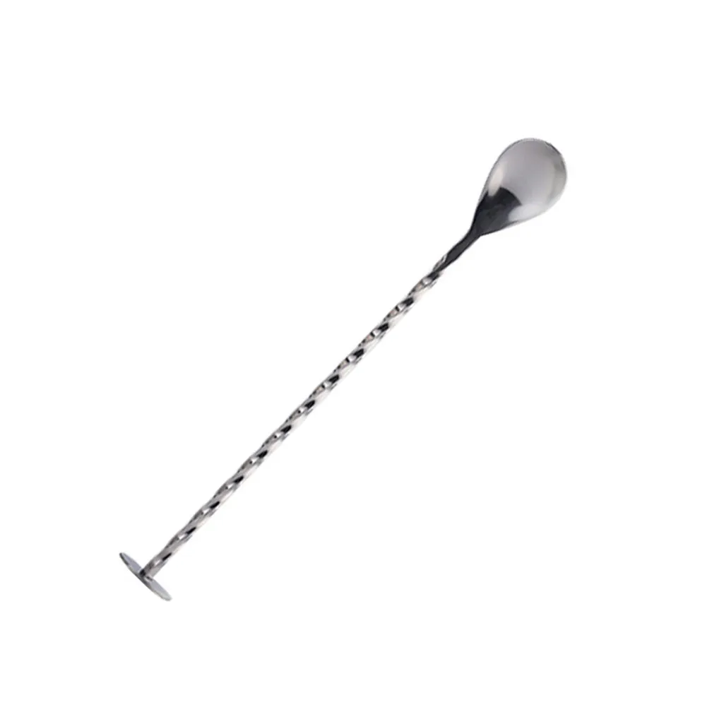 

11 Inches Stainless Steel Mixing Spoon Spiral Pattern Bar Cocktail Shaker Spoon