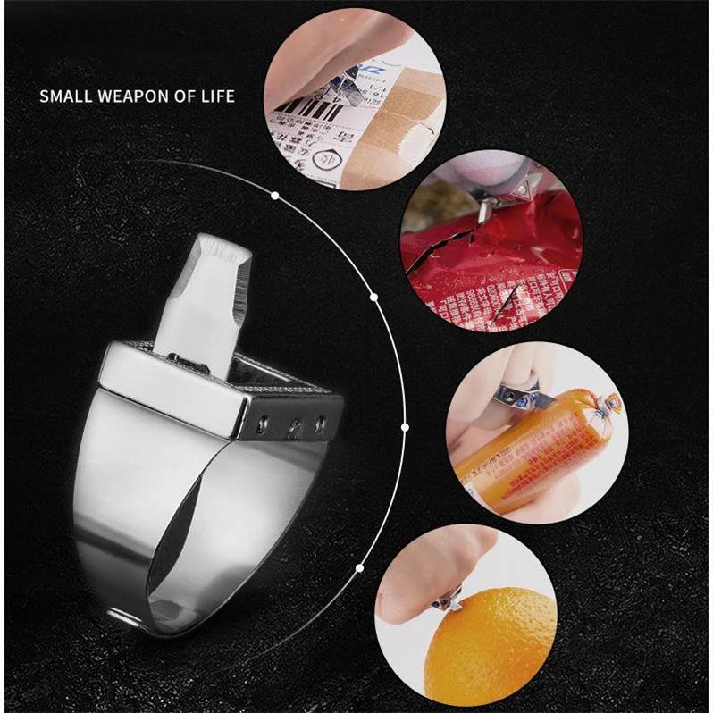 

Personality protective ring invisible protection, outdoor cut ropes, men and women self-help ring