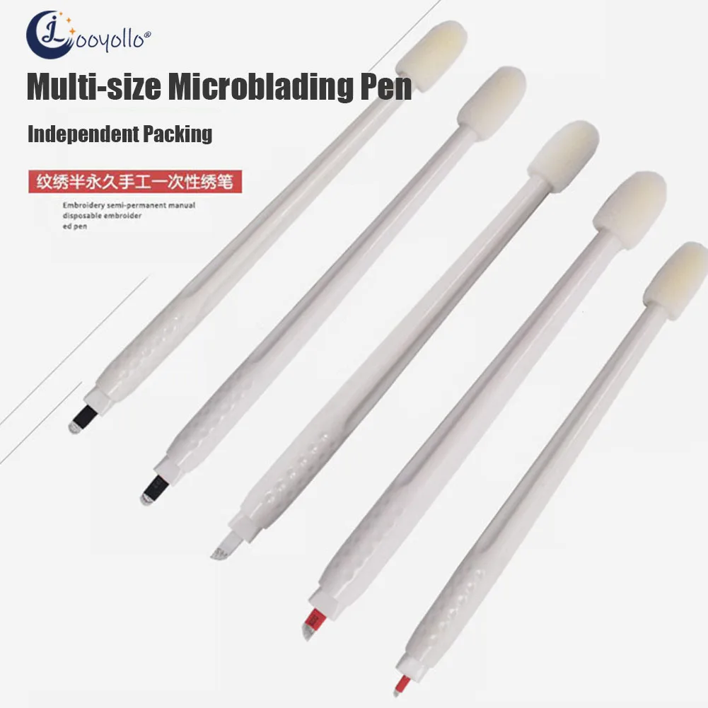 

5Pcs Disposable Microblading Pen Semi-Permanent Makeup Manual Embroidered Pen Needle Sponge Fog Eyebrow Tattoo Blade Accessories