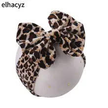Bandeau en velours à pois léopard pour filles, 1 pièce, Chic, grand nœud de cheveux, Funky, doux, solide, élastique, accessoires pour cheveux, nouvelle collection 2021  (3)