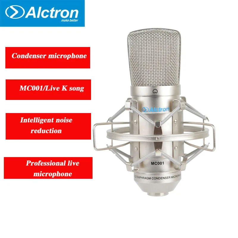 

Original Alctron MC001 Condenser Microphone Recording Studio Microfono Recording Professional live K song anchor microphone