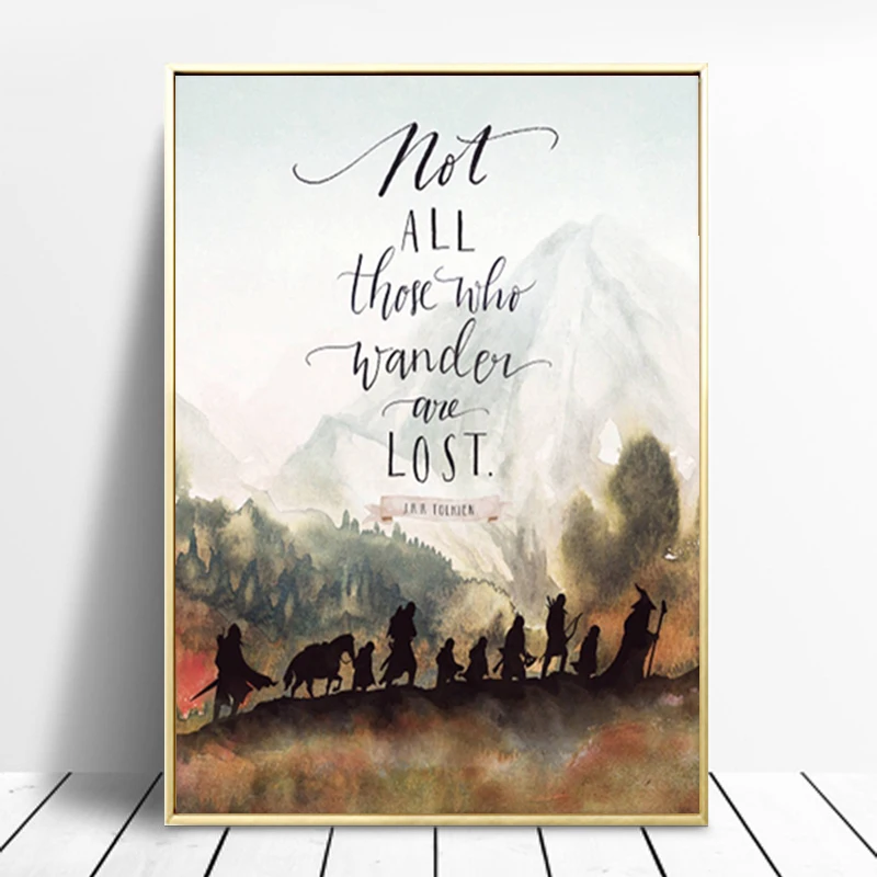 Фэнтези литература фильм рисунок на холсте Tolkien цитаты постеры и принты картины