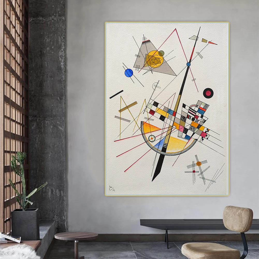 

Wassily Kandinsky"Delicate Tension"Oil Painting On Canvas Home Decor Canvas Painting Wall Art Mural Posters Home Room Gifts