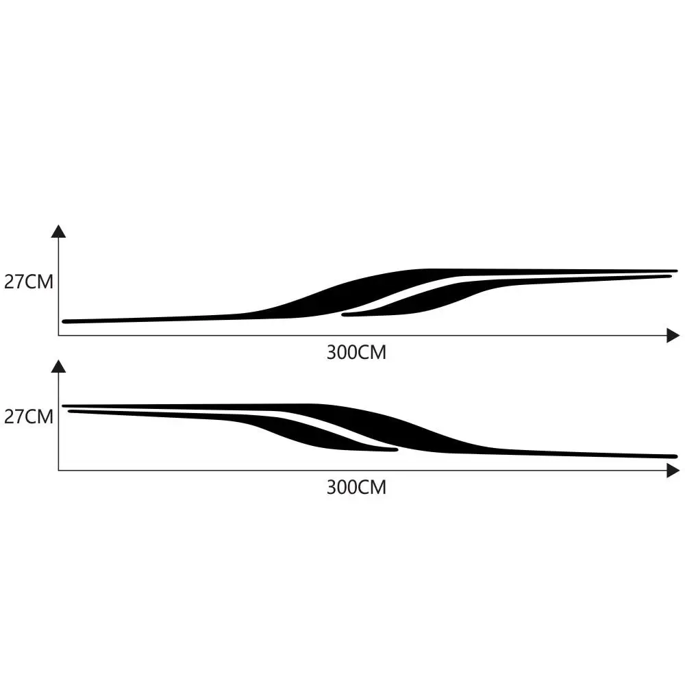 

Self Adhesive Racing Sports Long Stripe Vinyl Stickers for Caravan Door Body Hood Exterior Car 2 Pieces