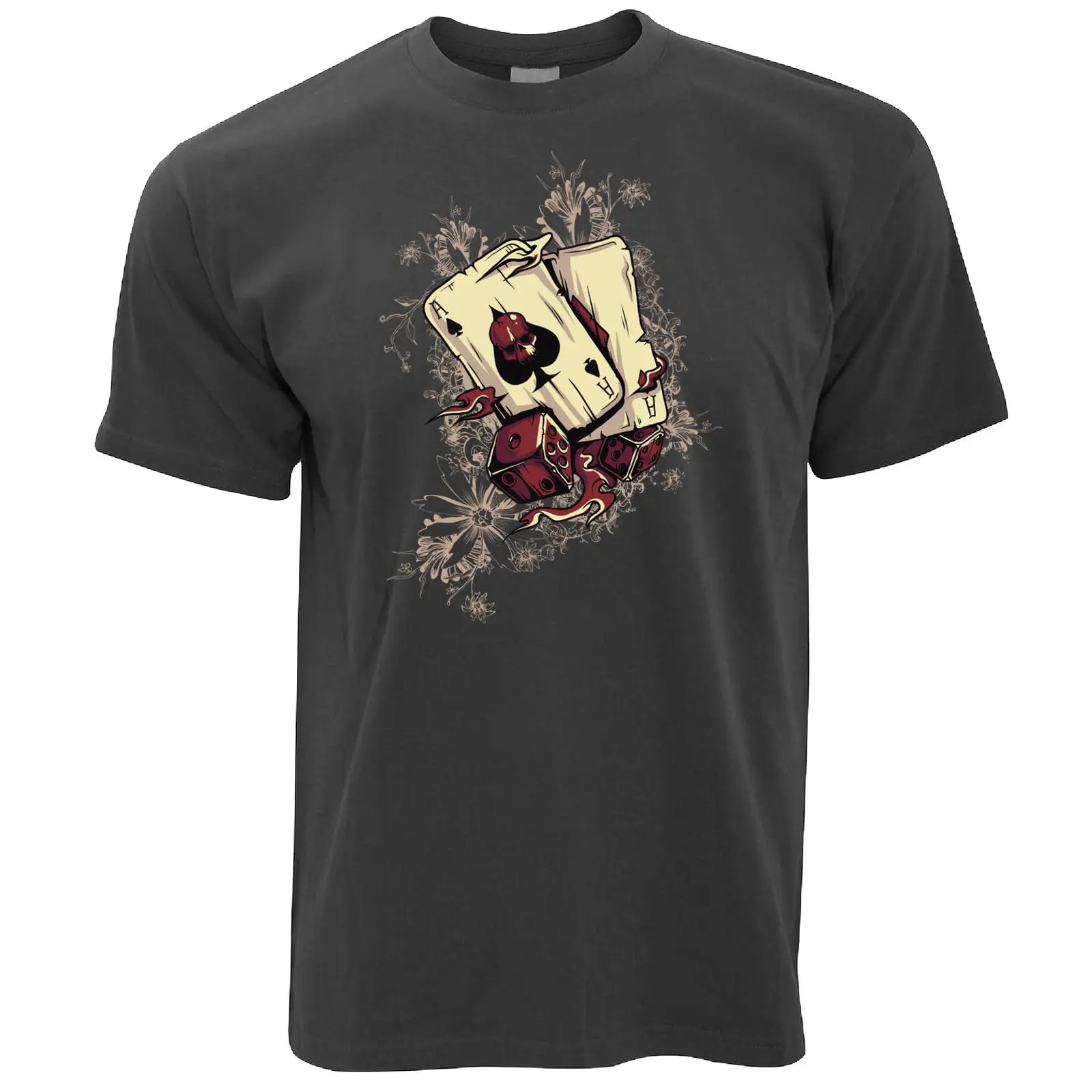 Азартные игры Искусство Футболка карты и игральные кости графическая игра в