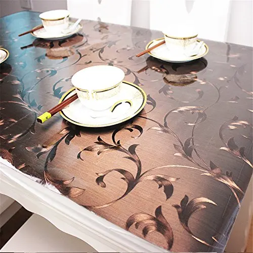 Brown Защитный коврик-60x24 дюймов водонепроницаемый пластиковый настольный протектор для 5 футов стол прямоугольник виниловое покрытие для стола ПВХ Настольный коврик f - Цвет: Brown