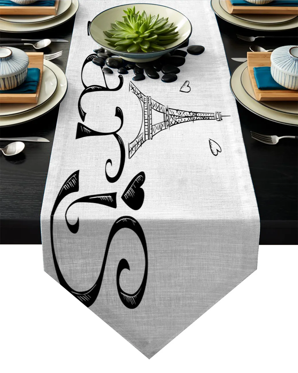 Современная настольная дорожка Парижская башня художественный текстовый принт s